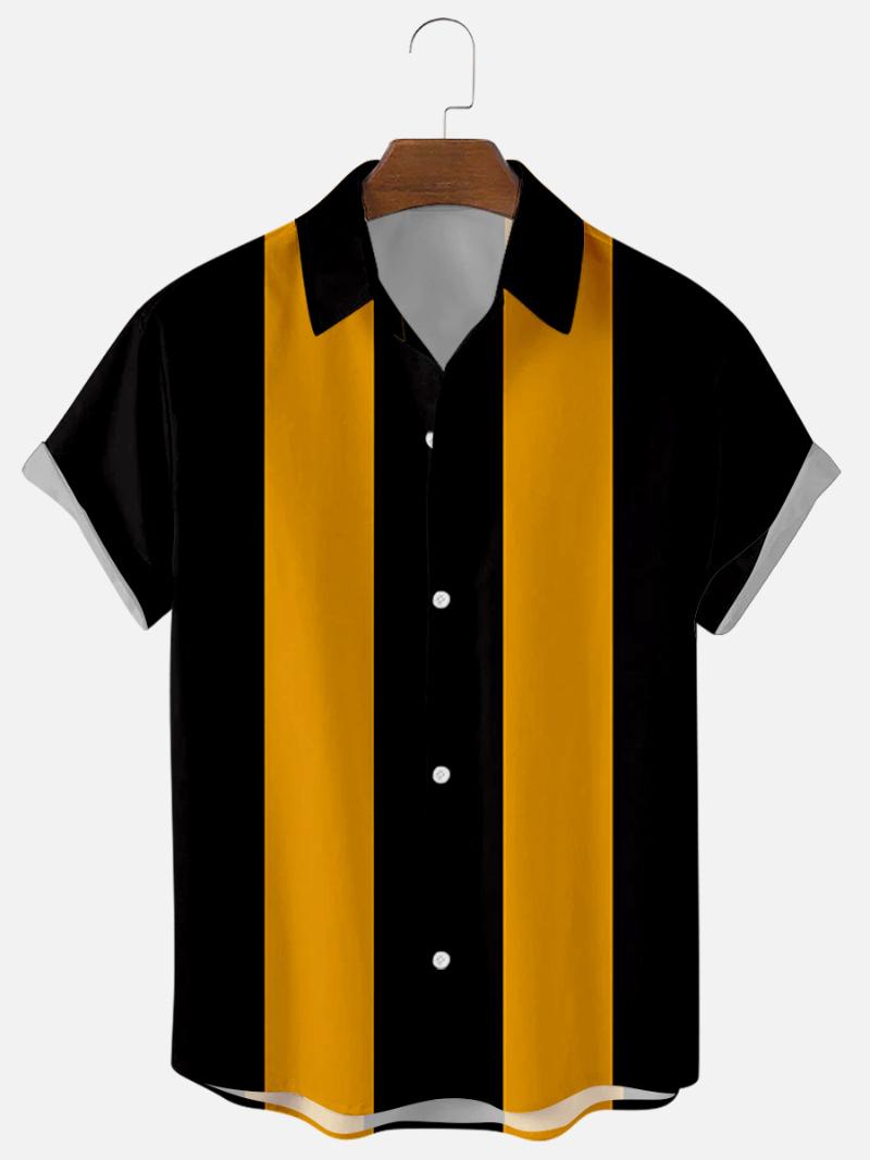 Men' Casual Shirts Summer Loose Short Sleeve Yellow Striped 3D Digital Printing ShirtsMen, Navy blue
Men' Casual Shirts Summer Loose Short Sleeve Yellow Striped 3D Digital Printing ShirtsMen, Navy blue