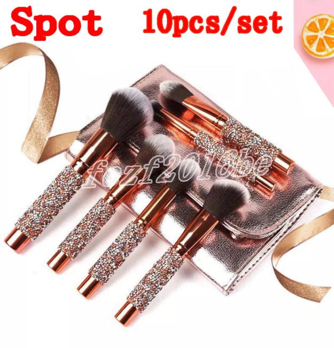 10 PCS Diamondstudded Makeup Brushes Set Face make up brushes Professional Foundation Concealer Eyeshadow Makeup Tools with Bag3189691
10 PCS Diamondstudded Makeup Brushes Set Face make up brushes Professional Foundation Concealer Eyeshadow Makeup Tools with Bag3189691