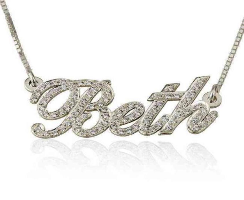 925 Sterling Sier Personalized Jewelry Name Plate Pendant Gold Diamond Initial Choker Necklace22852661738240
925 Sterling Sier Personalized Jewelry Name Plate Pendant Gold Diamond Initial Choker Necklace22852661738240