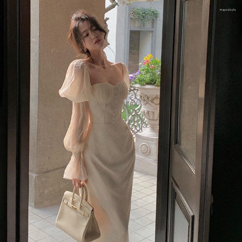Casual Dresses Solid Elegant Dress Women PatchworkPure Sexy Party Midi Female French Style Sweet Kawaii Korean 2023, Beige
Casual Dresses Solid Elegant Dress Women PatchworkPure Sexy Party Midi Female French Style Sweet Kawaii Korean 2023, Beige