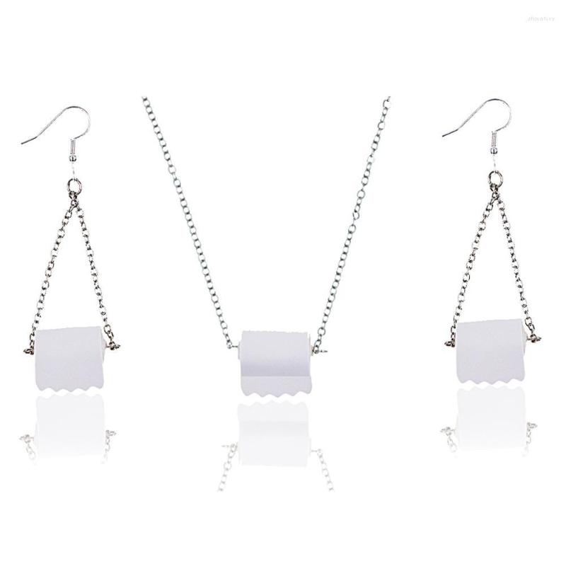 Necklace Earrings Set Funny Toilet Paper Necklace&Earrings Jewelry Personality Lifelike Creative Harajuku Leather Female For Women Girls, Picture shown
Necklace Earrings Set Funny Toilet Paper Necklace&Earrings Jewelry Personality Lifelike Creative Harajuku Leather Female For Women Girls, Picture shown