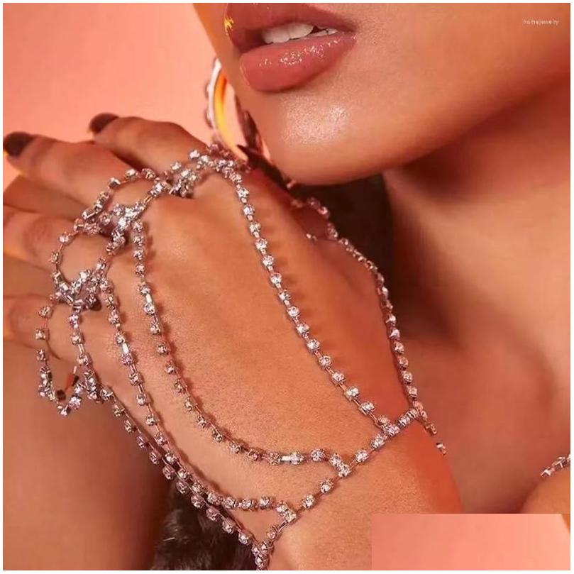 Chain Link Bracelets Fashion Women Rhinestone Tassel Fl Bracelet Double Rings Shining Crystal Bridal Jewelry Stage Performance Acces Dh3Su
Chain Link Bracelets Fashion Women Rhinestone Tassel Fl Bracelet Double Rings Shining Crystal Bridal Jewelry Stage Performance Acces Dh3Su