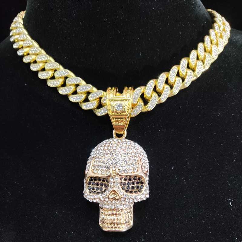Men Women Hip Hop SKull Pendant Necklace with 13mm Cuban Chain HipHop Iced Out Bling Necklaces Hiphop Fashion Punk Jewelry
Men Women Hip Hop SKull Pendant Necklace with 13mm Cuban Chain HipHop Iced Out Bling Necklaces Hiphop Fashion Punk Jewelry