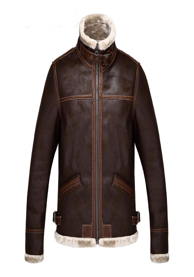 New 2020 High Quality New Resident Evil 4 Leon Kennedy Leather Jacket Cosplay Costume Faux Fur Coat for Men Plus Size S4XL2224612