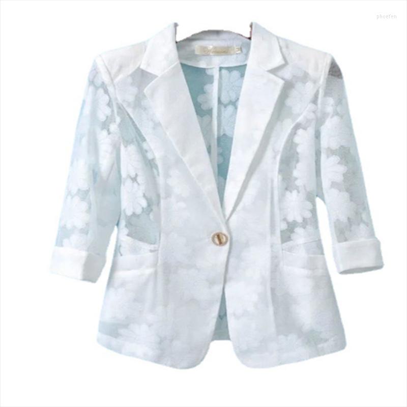 Women's Suits 2023 Summer Women Blazer Jacket Three-quarter Sleeve Suit Top Ladies Thin Cardigan Sun Protection Clothing Hollow Lace, Black
Women's Suits 2023 Summer Women Blazer Jacket Three-quarter Sleeve Suit Top Ladies Thin Cardigan Sun Protection Clothing Hollow Lace, Black