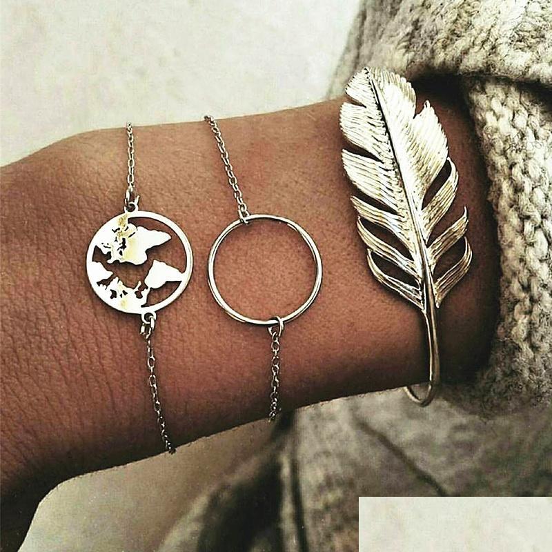 Chain Link Bracelets Map Charm Leaf Circle Bangles For Women Boho Party Jewelry Pseira 3Pcs/Set Fashion Drop Delivery Dhpbz
Chain Link Bracelets Map Charm Leaf Circle Bangles For Women Boho Party Jewelry Pseira 3Pcs/Set Fashion Drop Delivery Dhpbz