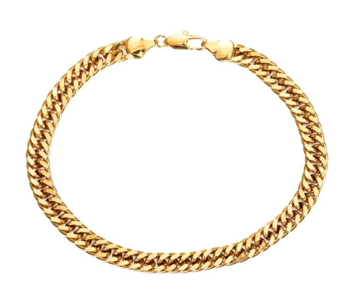 Anklets Wide 7mm Cuban Link Chain Gold Color Anklet Thick 9 10 11 Inches Ankle Bracelet For Women Men Waterproof296B