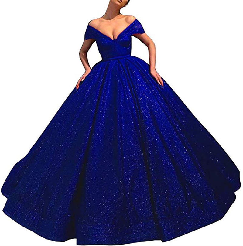 Quinceanera Dresses Princess Sexy Off the Shoulder Deep V-Neck Sequins Ball Gown with Plus Size Sweet 16 Debutante Party Birthday Vestidos De 15 Anos 
