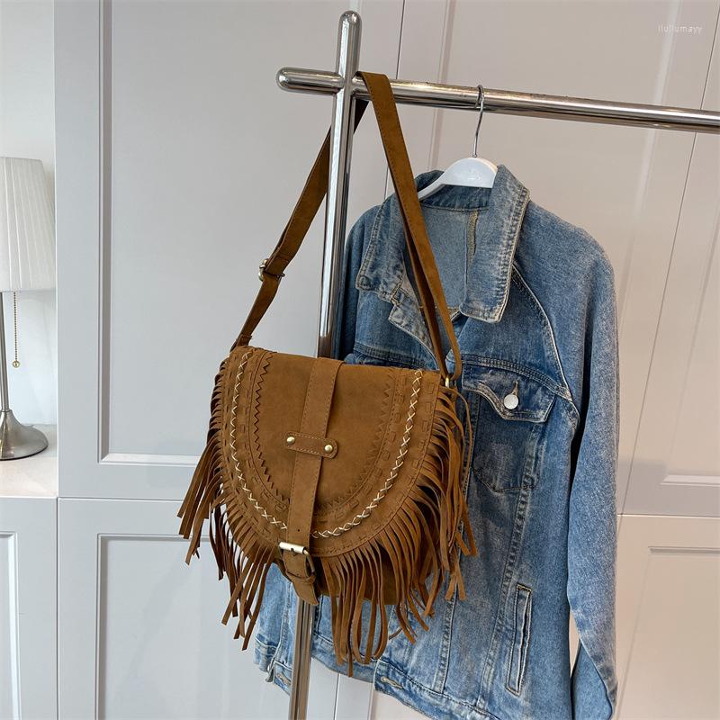 Waist Bags Retro Tassel Bag Female 2023 Shoulder Little Red Book Suede Large-capacity Saddle Cross-border Handbags For Women, Brown
Waist Bags Retro Tassel Bag Female 2023 Shoulder Little Red Book Suede Large-capacity Saddle Cross-border Handbags For Women, Brown