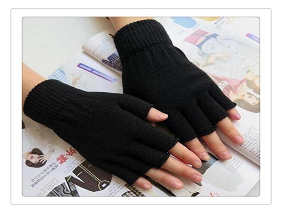 

Gloves Unisex Plain Basic Fingerless Winter Knitted Gloves Warm Finger Cover Fingerless Gloves For Women4668629