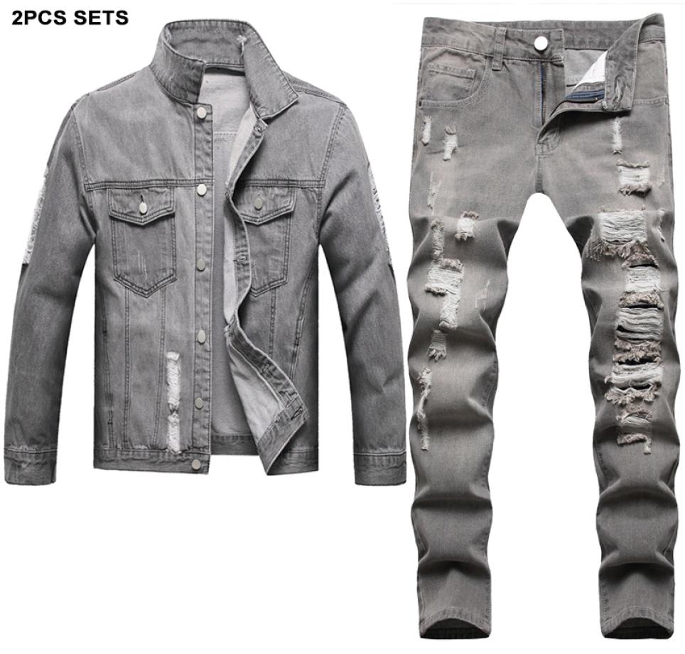 Solid Color Tracksuits Gray Vintage Men039s Sets Ripped Hole 2pcs Jeans Set For Men Side Slit Pocket Casual Loose Denim Jacket 6198328, Blue
Solid Color Tracksuits Gray Vintage Men039s Sets Ripped Hole 2pcs Jeans Set For Men Side Slit Pocket Casual Loose Denim Jacket 6198328, Blue