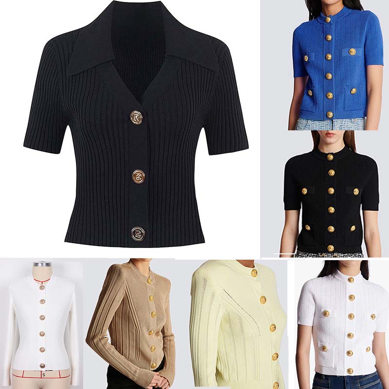 Womens Knits & Tees Woman Tops Short Sleeves and Long Sleeves Tops Knitting Cardigan With Big Golden Buttons Slim Design Sexy Shape Clothes Business Office Cloth, 11
Womens Knits & Tees Woman Tops Short Sleeves and Long Sleeves Tops Knitting Cardigan With Big Golden Buttons Slim Design Sexy Shape Clothes Business Office Cloth, 11