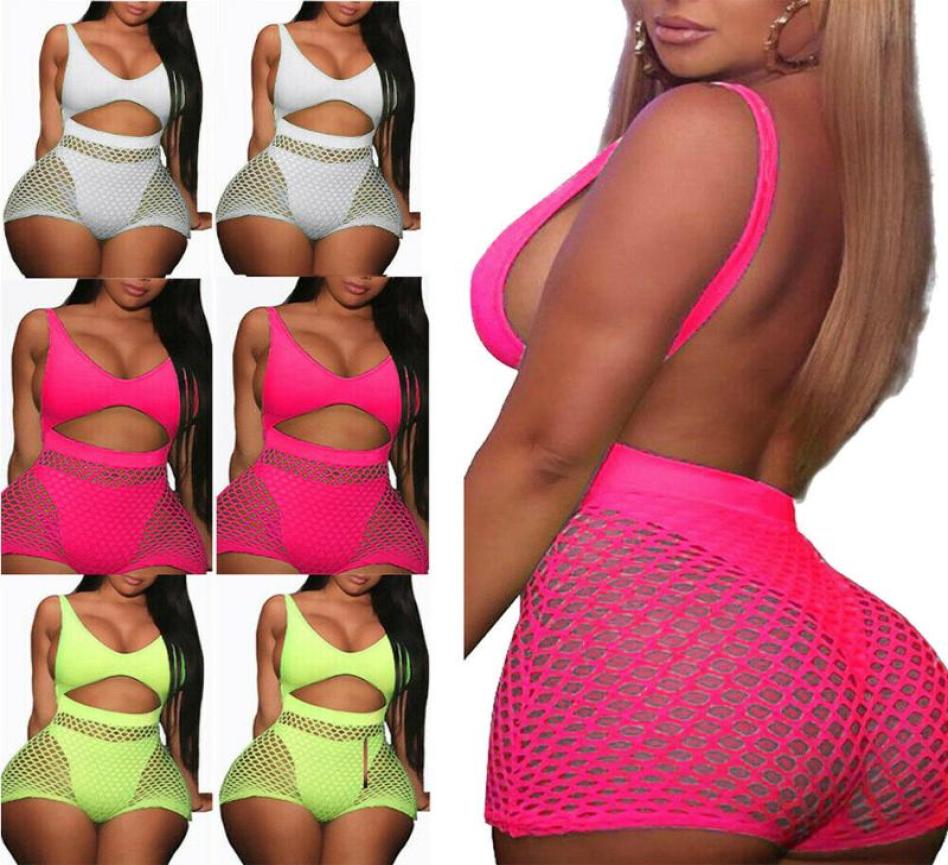 2 pieces Set Women Fishnet Sheer Mesh Playsuit Bodysuit Romper Set Sleeveless Front Hole Backless Top Tank Shorts sets6353885, Gray
2 pieces Set Women Fishnet Sheer Mesh Playsuit Bodysuit Romper Set Sleeveless Front Hole Backless Top Tank Shorts sets6353885, Gray