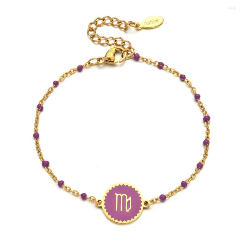 Charm Bracelets Colorful Chain Constellation Zodiac Sign Fashion Bracelet Simple Jewelry Korean Female Birthday Gifts
Charm Bracelets Colorful Chain Constellation Zodiac Sign Fashion Bracelet Simple Jewelry Korean Female Birthday Gifts