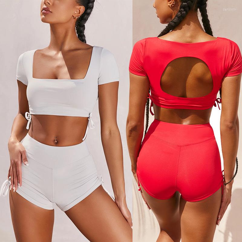 Women' Tracksuits Women 2 Piece Short Sets Summer Yoga Outfit Sleeve Square Neck Crop Tops And Shorts Clothes Set Fitness Work Out, Red
Women' Tracksuits Women 2 Piece Short Sets Summer Yoga Outfit Sleeve Square Neck Crop Tops And Shorts Clothes Set Fitness Work Out, Red