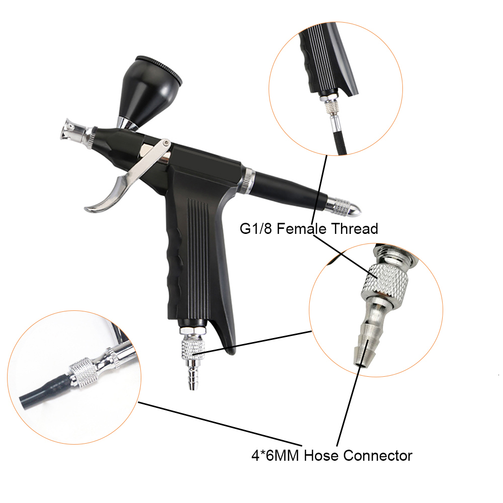 Spray Guns RIBO Dual Action Airbrush Gun Easy Clean 20 40CC 0.3MM Trigger Simple Spary Pen 230526