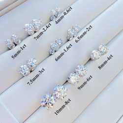 10k 14k White and Yellow Real Gold Earring Men Fashion Screw Back Vvs Moissanite Stud Earrings