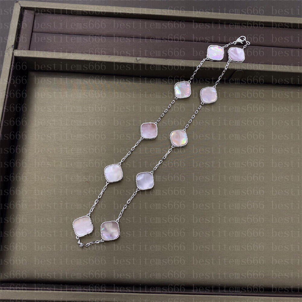 2023 Fashion Vintage 4/Four Leaf Clover Necklace Elegant Ten Clover Classic Bracelet Necklace Women's Jewelry Pendant High Quality 03