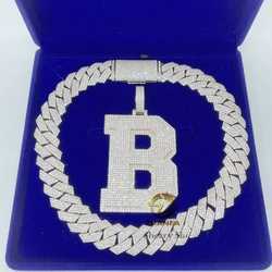 Hip Hop Gold Iced Out Vvs Moissanite Diamond Custom Letter Name Necklace