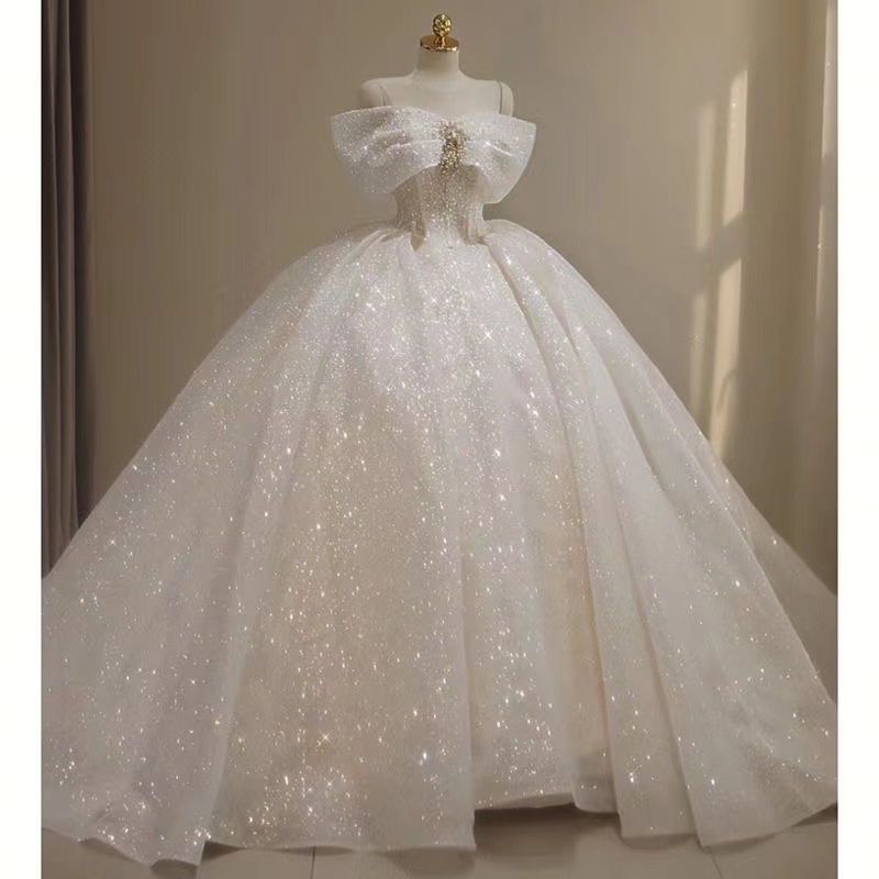 Dubai Arabic Plus Size Dress Ball Wedding Sexy Sweetheart Backless Sweep Train Bridal Gowns Bg Beading Sequins Wed Dresses Shiny Gown 403