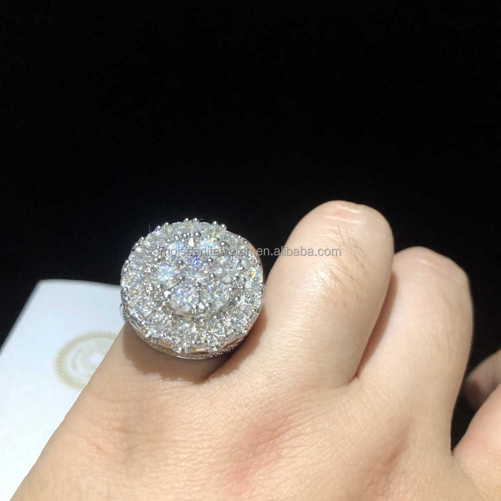 Custom Hip Hop Vvs Moissanite Ring Pass Diamond Tester Iced Out 925 Silver Champion Ring 10k 14k Men Jewelry