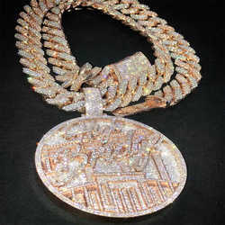 Custom Hip Hop Jewelry Rapper Letter Iced Out Baguette Initial Vvs Moissanite Pendant