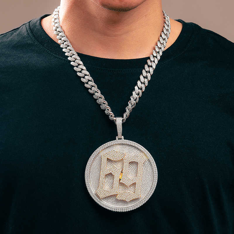 Drop Shipping Hip Hop Jewelry Gold Plated Sterg Sier Full Vvs Moissanite Iced Out 69 Pendant