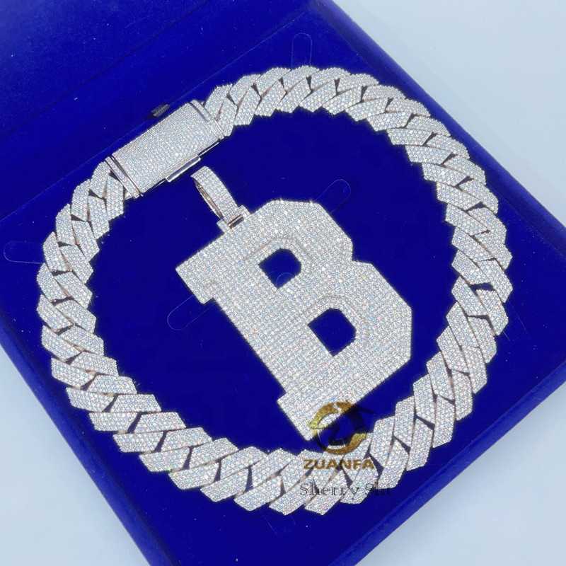 Hip Hop Gold Iced Out Vvs Moissanite Diamond Custom Letter Name Necklace