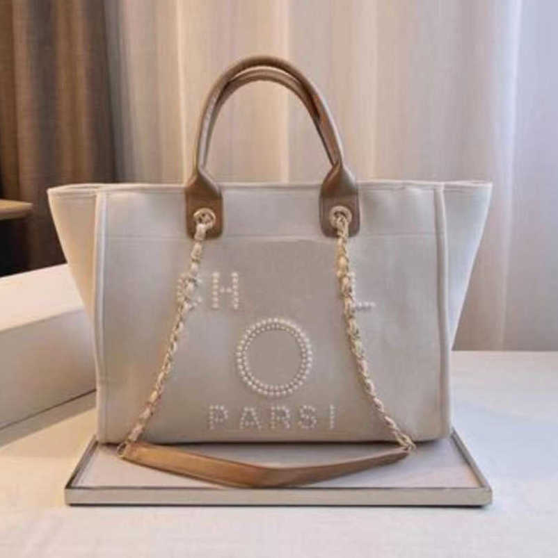 Shopping Bags Classic Luxury Womens Hand Canvas Beach Bag CH Handbags Brand Fashion Female Large Backpacks Capacity Small Chain Packs Big CMOGO, Beige
Shopping Bags Classic Luxury Womens Hand Canvas Beach Bag CH Handbags Brand Fashion Female Large Backpacks Capacity Small Chain Packs Big CMOGO, Beige