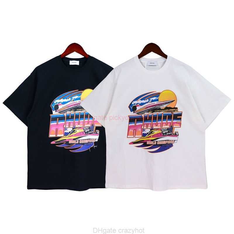 Designer Fashion Clothing Tees Tshirt Rhude Summer High Street Fashion Brand Marine Yacht Print Short Sleeve Loose Relaxed Mens Womens Lovers Same Tshirt Cotton Str
Designer Fashion Clothing Tees Tshirt Rhude Summer High Street Fashion Brand Marine Yacht Print Short Sleeve Loose Relaxed Mens Womens Lovers Same Tshirt Cotton Str