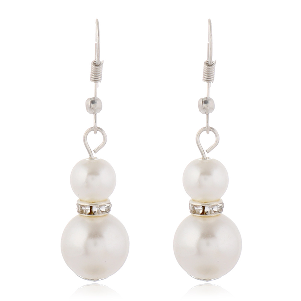 Multi Layers White Simulated Pearl Necklace Earrings Jewelry Set for Women Bridal Exaggerated Party Necklace Earrings Set Jewelry Gift Promotion Price