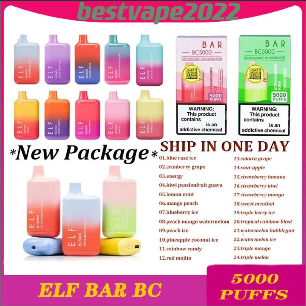 Original Code Elf BC 5000 Ultra E Cigarettes Disposable bar BC 5000Puffs 36 flavors 13ml MESH Coil Pods 650mah Recharged Battery Vapes Box VS Bang bc vapes
Original Code Elf BC 5000 Ultra E Cigarettes Disposable bar BC 5000Puffs 36 flavors 13ml MESH Coil Pods 650mah Recharged Battery Vapes Box VS Bang bc vapes