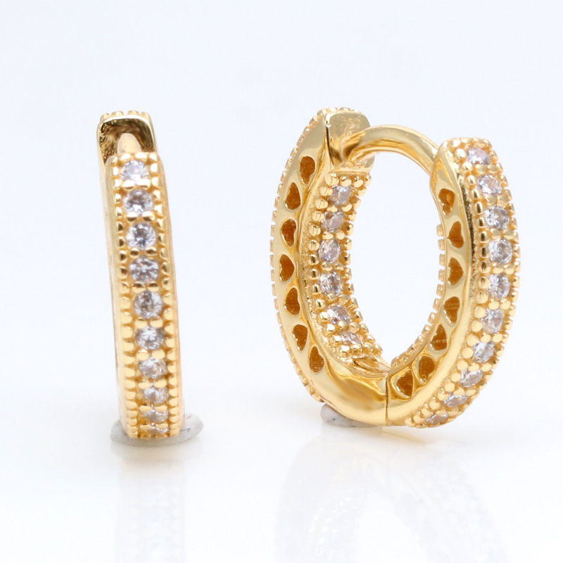 Women's Fashionable Sterling Silver Heart-Shaped Hoop Earrings - Choice of Three Colors