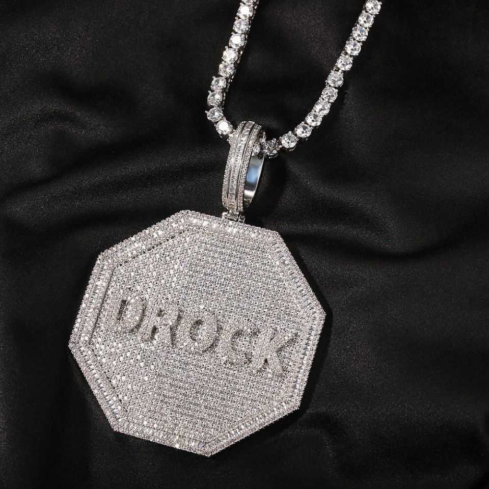 Hip Hop Jewelry 925 Sterling Silver Full Vvs Moissanite Diamond Custom Iced Out Honeycomb Pendant for Men Women
