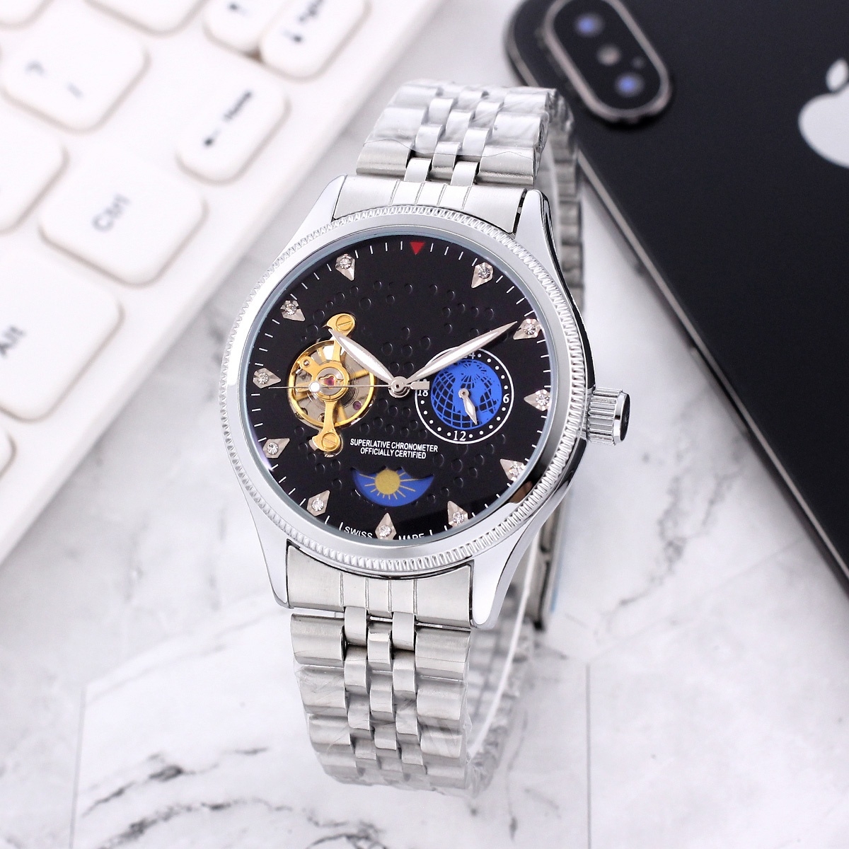 2023 Tourbillon Moon Phase Automatic Mechanical wristwatches men watches Stainless steel Gift Casual leather Wholesale Men's 2813 Watch
2023 Tourbillon Moon Phase Automatic Mechanical wristwatches men watches Stainless steel Gift Casual leather Wholesale Men's 2813 Watch
