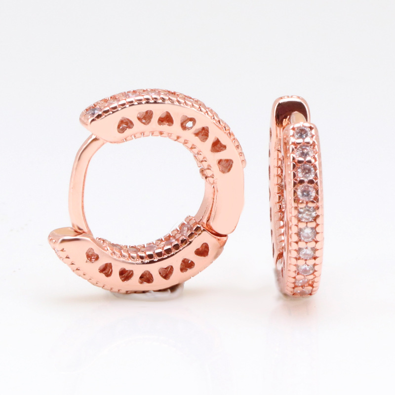 Women's Fashionable Sterling Silver Heart-Shaped Hoop Earrings - Choice of Three Colors