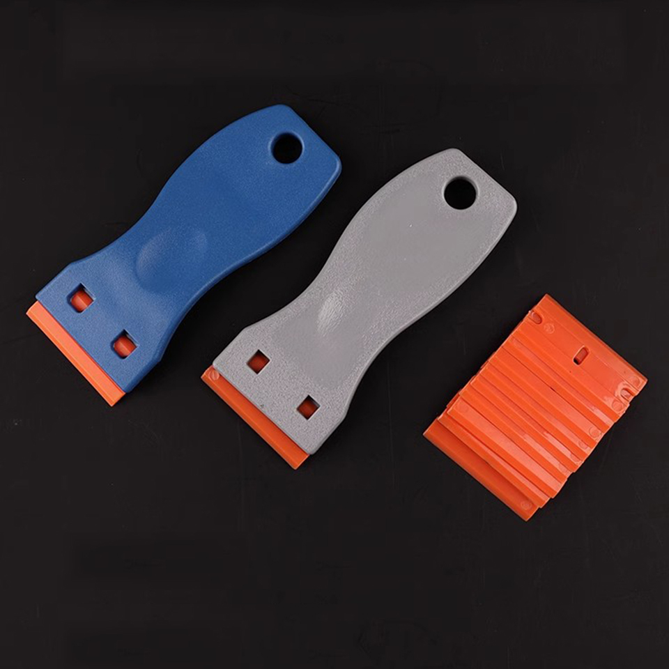 10*4cm car wrap tint tool Mini-Razor Blade Scraper with plastic blade for vinyl glue removing MO-207