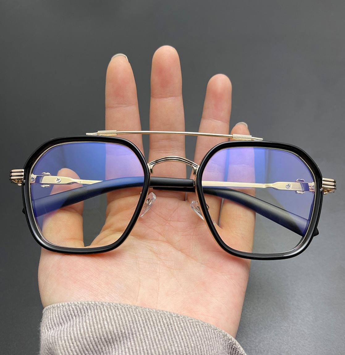 New ch Chrome Sunglasses Frames New Fashion Star Same Eyeglass Frame Double Beam Large Slag Men039s Glasses Anti Blue Light Fla9741034