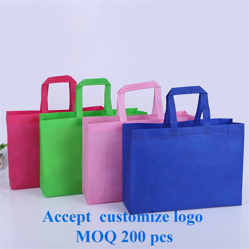 20 pcs foldable eco-friendly non woven fabric shopping bag for gift/advertisement/party tote shopping bag accept customize print logo
