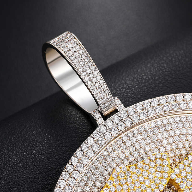 Drop Shipping Hip Hop Jewelry Gold Plated Sterg Sier Full Vvs Moissanite Iced Out 69 Pendant