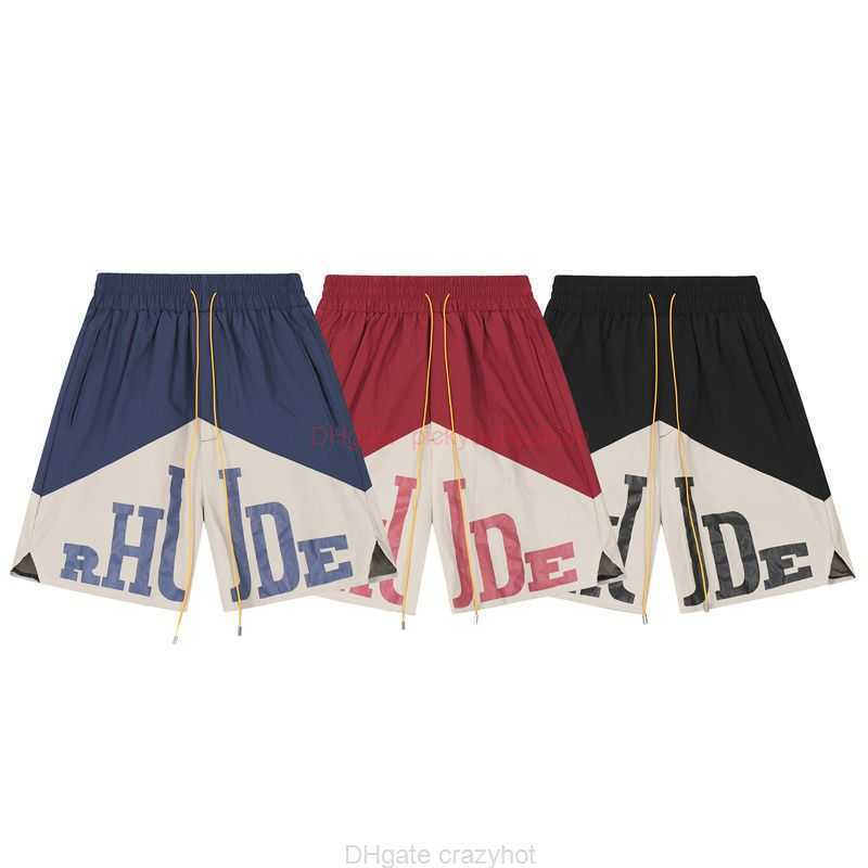 Designer Short Fashion Casual Clothing Beach shorts Rhude Contrast Panel Printed Drawstring Basketball Pants High Street Casual Summer Versatile Mens Womens Capr, Black
Designer Short Fashion Casual Clothing Beach shorts Rhude Contrast Panel Printed Drawstring Basketball Pants High Street Casual Summer Versatile Mens Womens Capr, Black