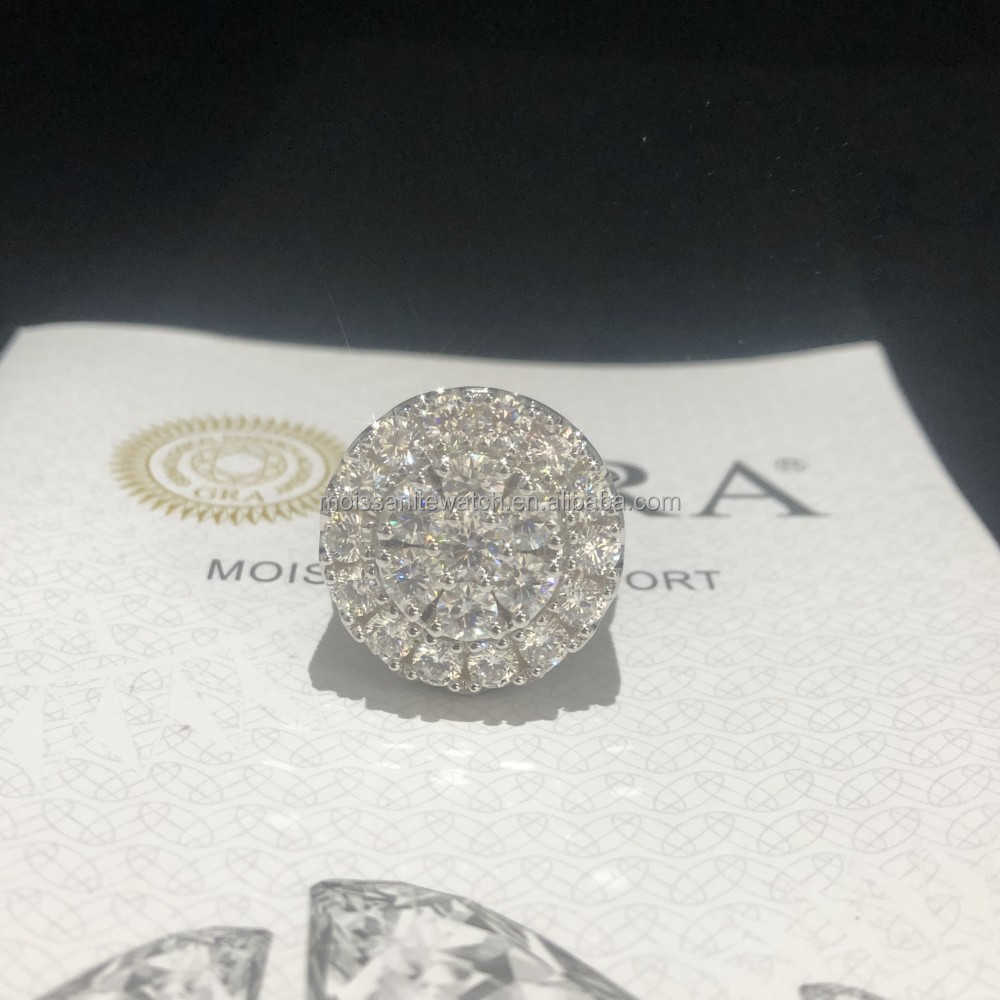 Custom Hip Hop Vvs Moissanite Ring Pass Diamond Tester Iced Out 925 Silver Champion Ring 10k 14k Men Jewelry