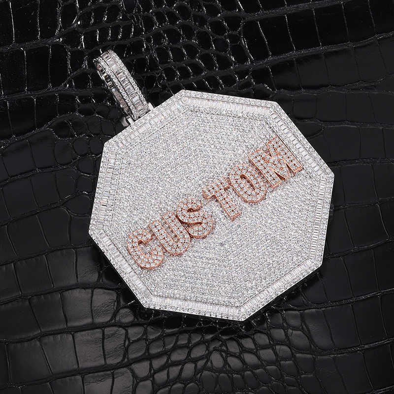 Hip Hop Jewelry 925 Sterling Silver Full Vvs Moissanite Diamond Custom Iced Out Honeycomb Pendant for Men Women