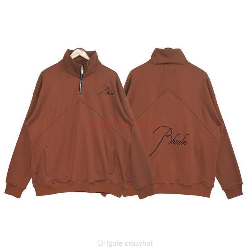 Designer Clothing Mens Sweatshirts Hoodies Rhude American High Street Style Stand Collar Semi Zipper Letter Embroidery Stitched Sweater for Men Women in Autumn 31, Shipping fee
Designer Clothing Mens Sweatshirts Hoodies Rhude American High Street Style Stand Collar Semi Zipper Letter Embroidery Stitched Sweater for Men Women in Autumn 31, Shipping fee