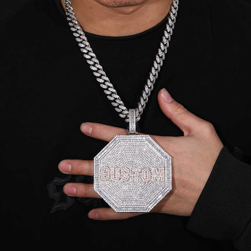 Hip Hop Jewelry 925 Sterling Silver Full Vvs Moissanite Diamond Custom Iced Out Honeycomb Pendant for Men Women