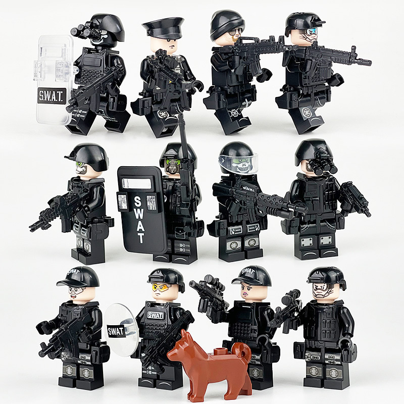 12Pcs SWAT Military Police Minifigs Building Blocks Mini Figures with Accessories Gift for Kids M8002
12Pcs SWAT Military Police Minifigs Building Blocks Mini Figures with Accessories Gift for Kids M8002