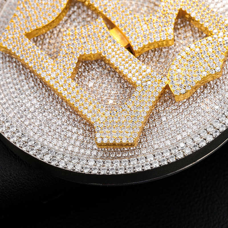 Drop Shipping Hip Hop Jewelry Gold Plated Sterg Sier Full Vvs Moissanite Iced Out 69 Pendant