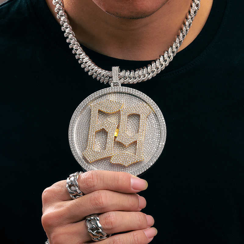 Drop Shipping Hip Hop Jewelry Gold Plated Sterg Sier Full Vvs Moissanite Iced Out 69 Pendant