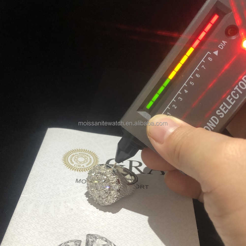 Custom Hip Hop Vvs Moissanite Ring Pass Diamond Tester Iced Out 925 Silver Champion Ring 10k 14k Men Jewelry