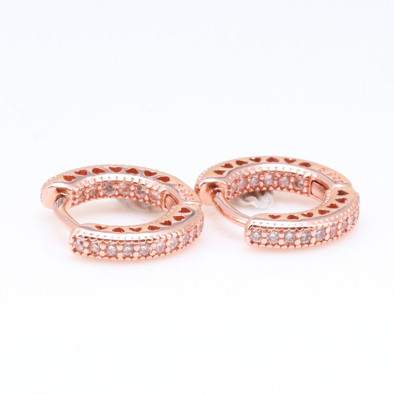Women's Fashionable Sterling Silver Heart-Shaped Hoop Earrings - Choice of Three Colors